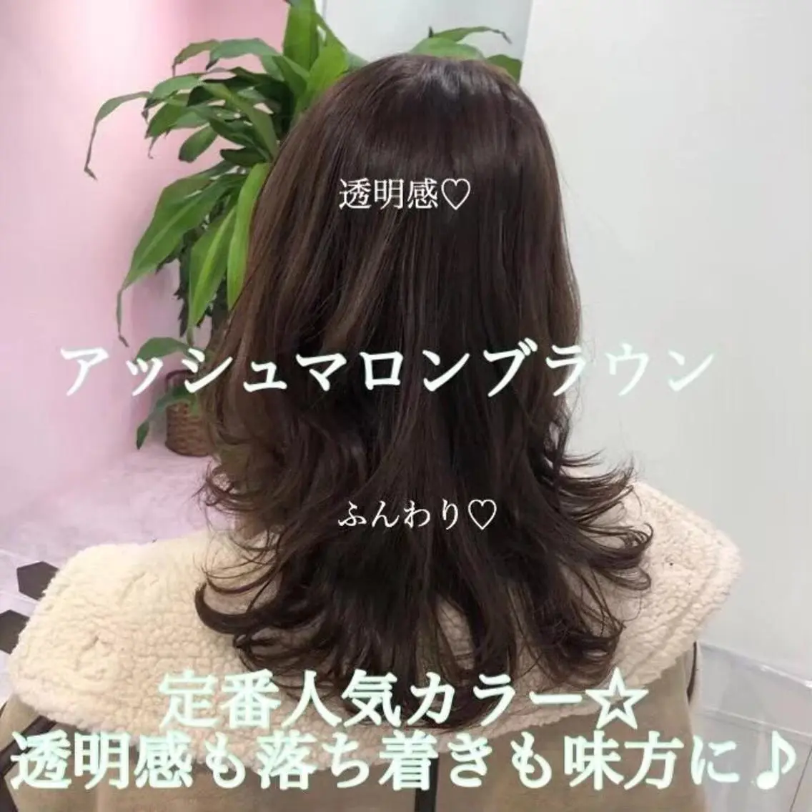 セミロング カラー ヘアアレンジ 🪞official THREE 横浜🎀のヘアスタイル