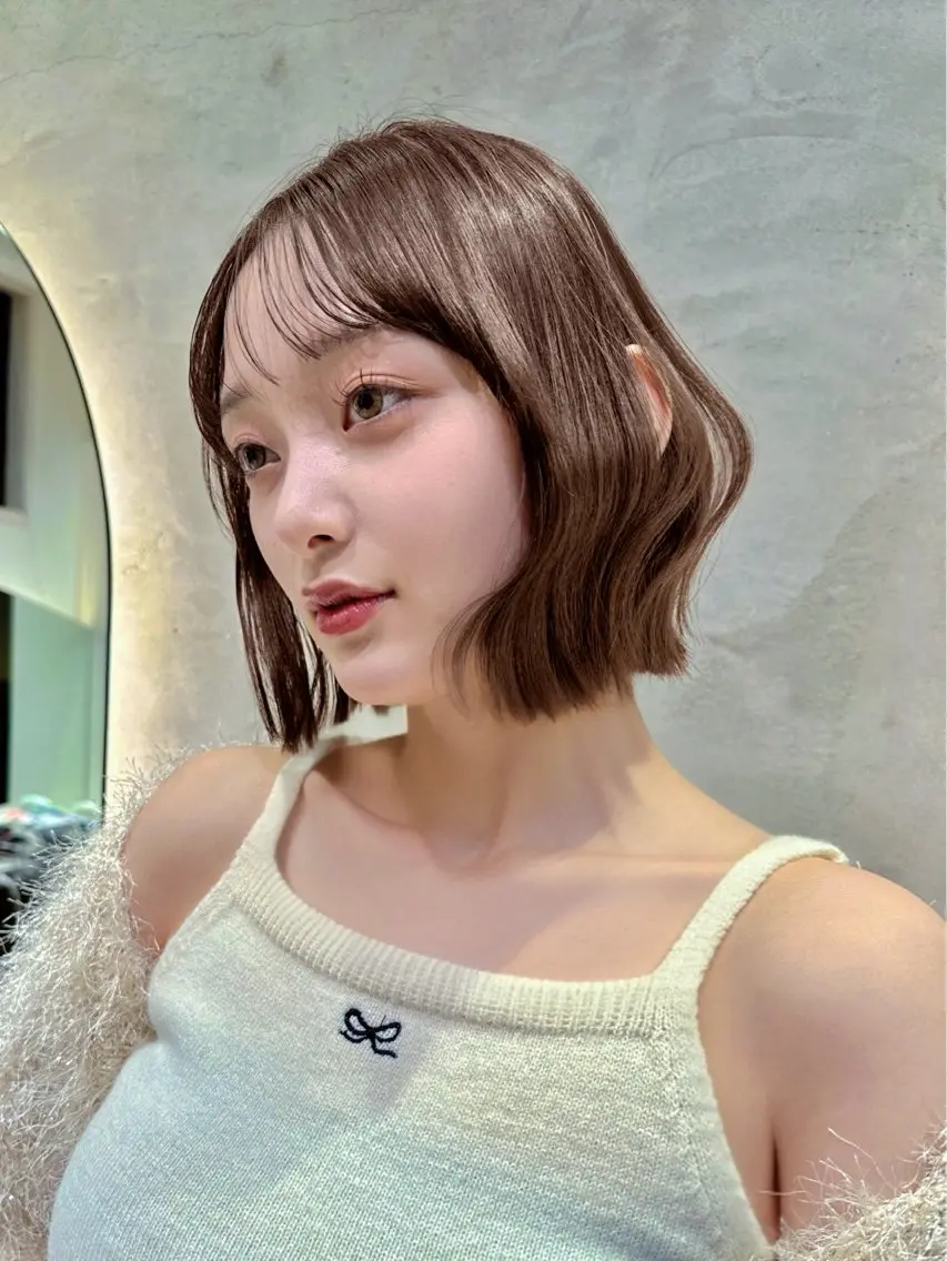 ショート ボブ くびれヘア カット ヘアカラー トリートメント 本田 奈穂美のヘアスタイル
