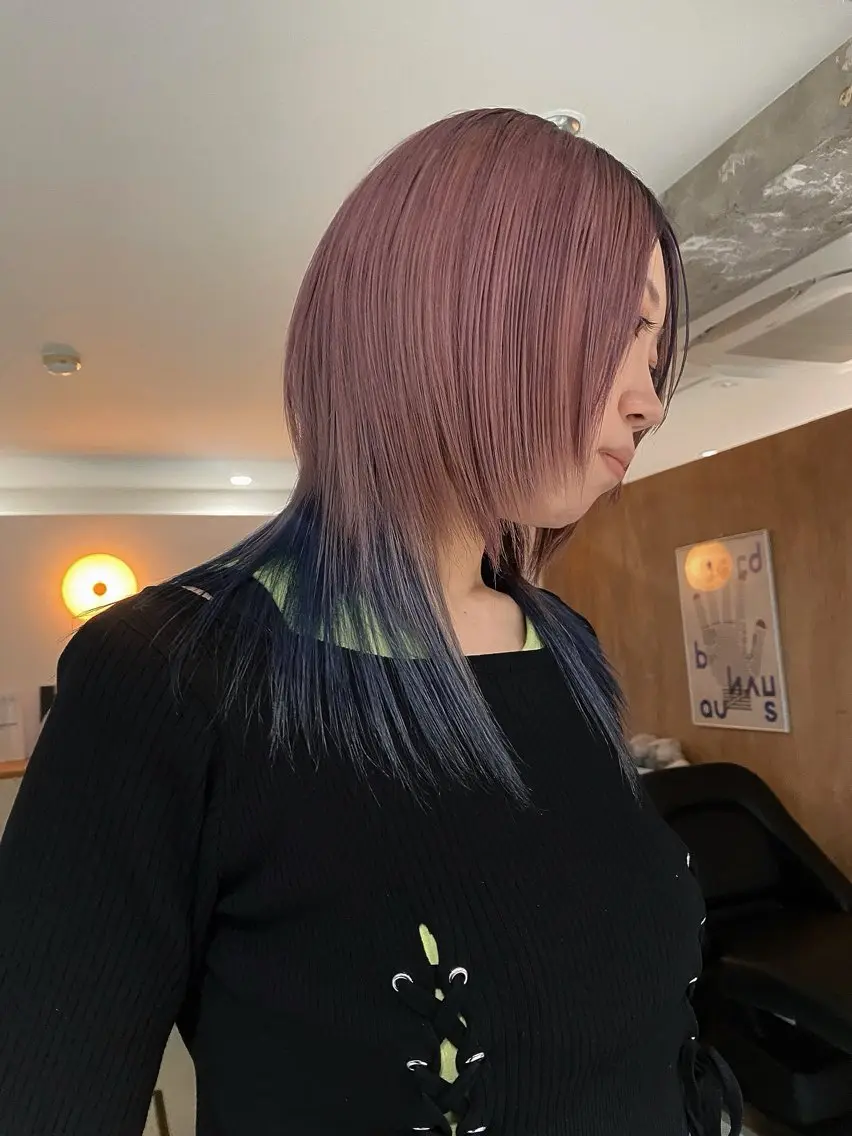 セミロング カラー カット ヘアカラー トリートメント ヘッドスパ ナホ/ハイトーン/ デザインカラーのヘアスタイル