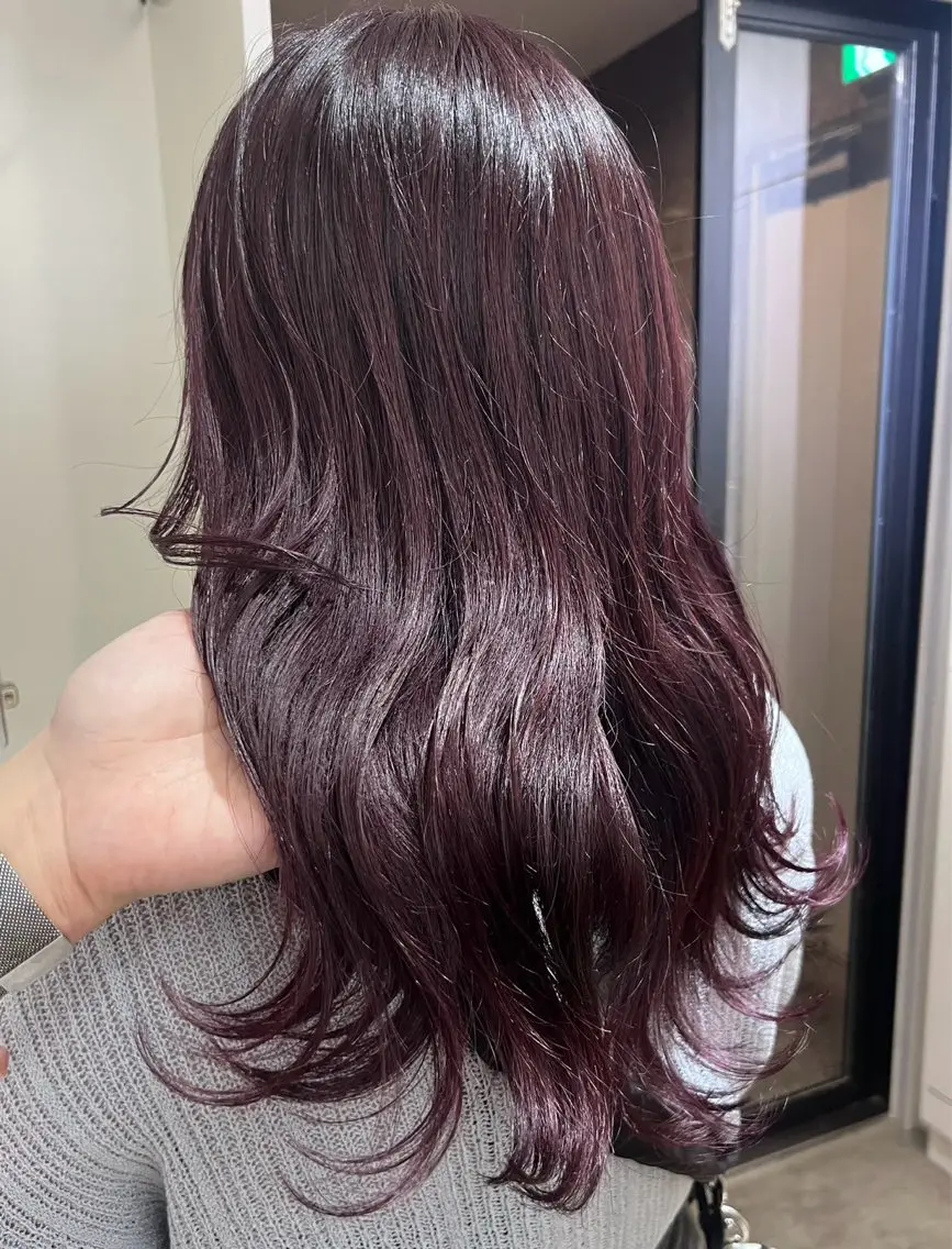 セミロング カラー 透明感カラー 千葉 ほのかのヘアスタイル