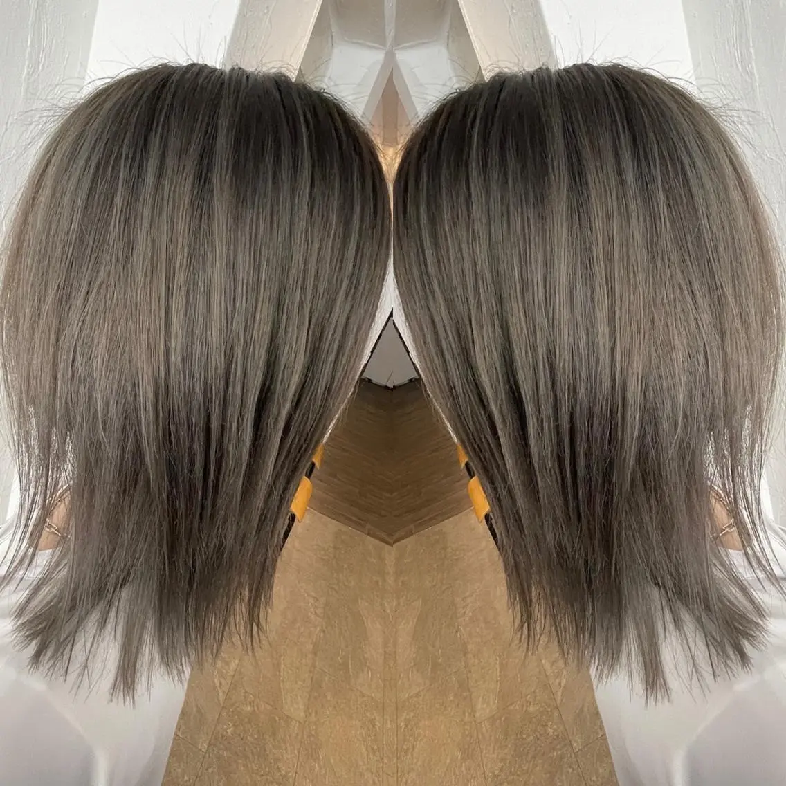 ミディアム カラー バレイヤージュ レイヤーカット ギャルの革命児 秀斗のヘアスタイル
