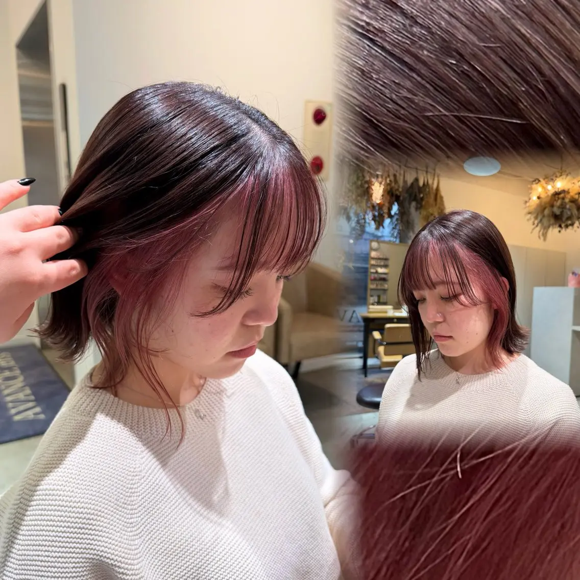 ミディアム チョコレートブラウン カット ヘアカラー トリートメント 髪質改善/韓国風 🦕ＡＫＡＲＩ🩵のヘアスタイル