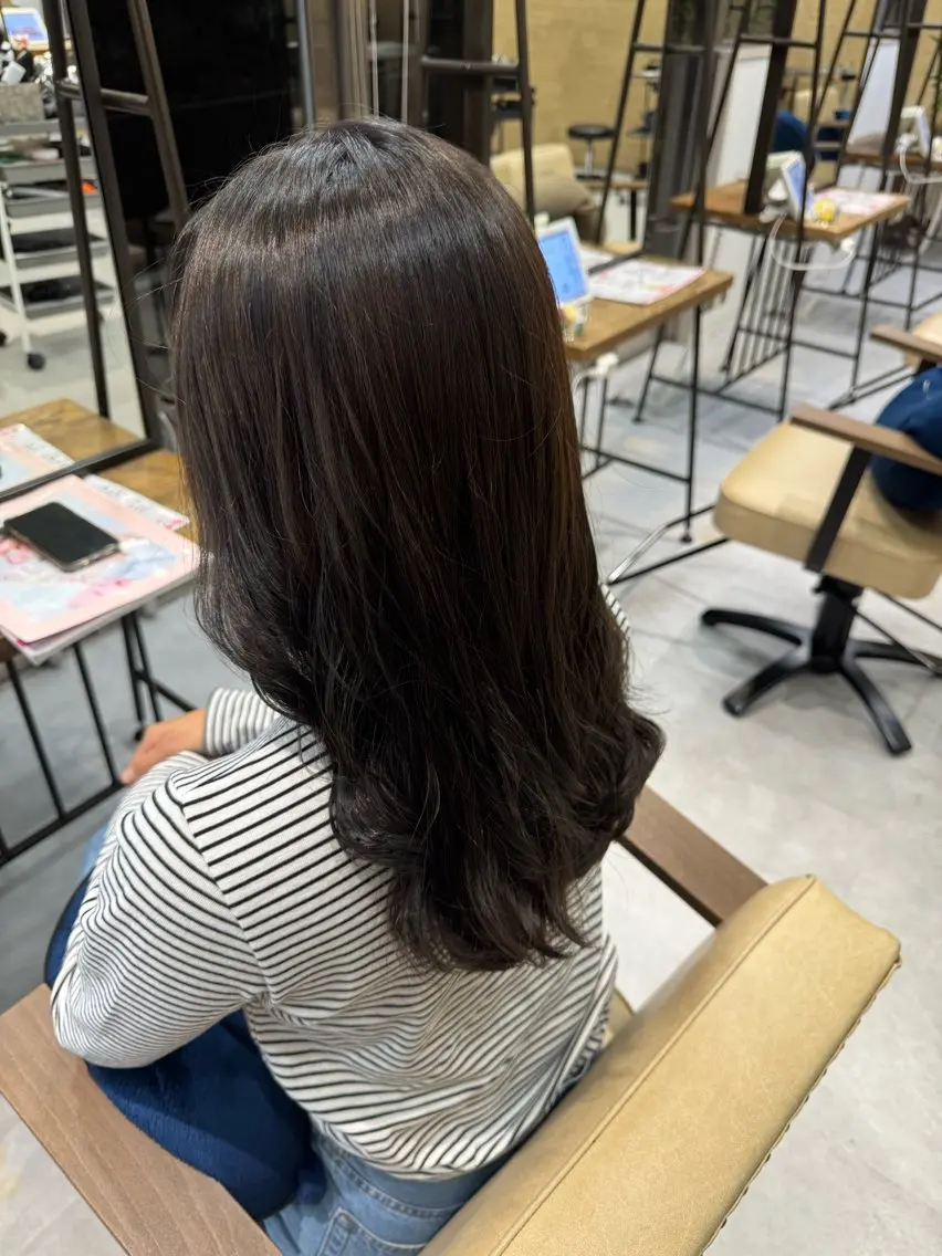 ロング パーマ ブリーチなしwカラー /艶カラー/oukaのヘアスタイル