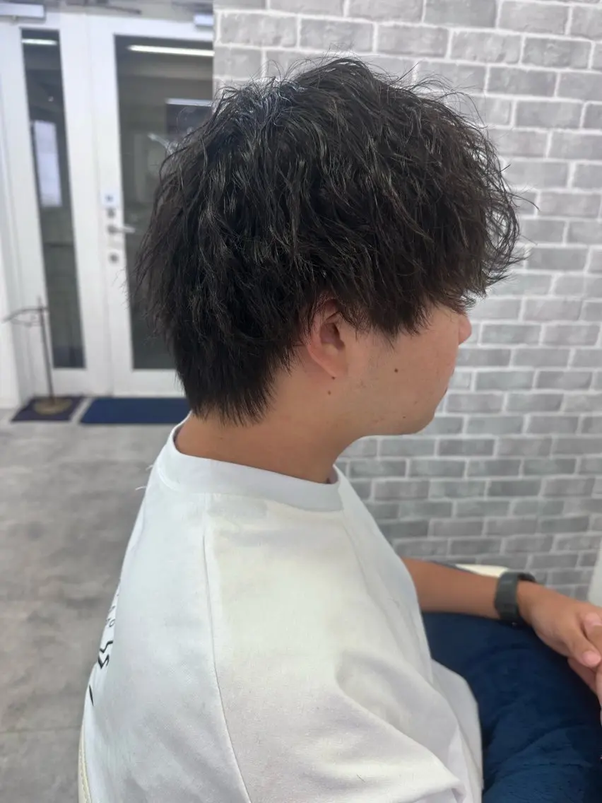 パーマ メンズ ビジネス メンズパーマ 学生（メンズ向け） メンズショート ツーブロック カット パーマ トリートメント Noyヨシモト ヒロトのヘアスタイル