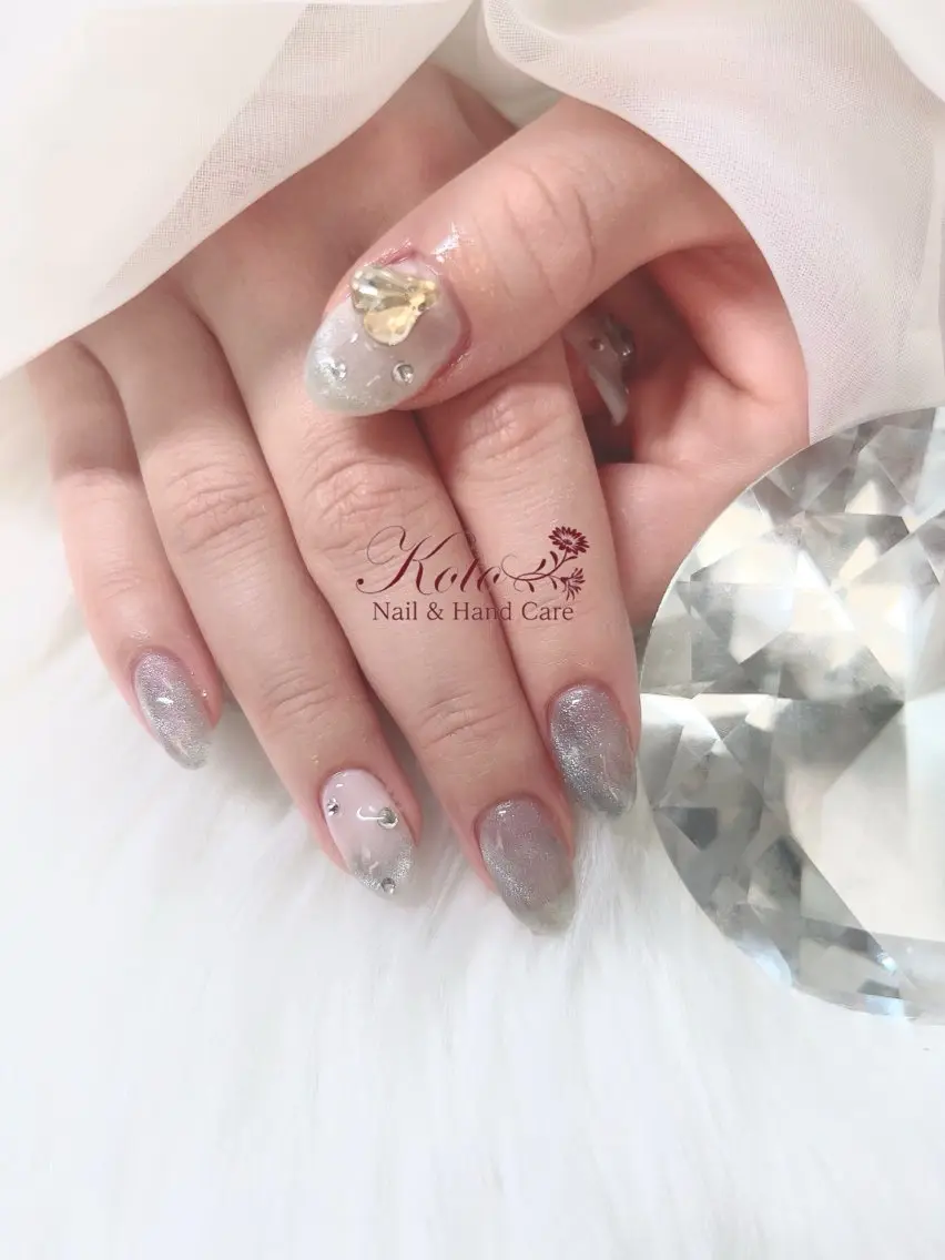 ネイル 長さ出し フレンチネイル ジェルネイル マグネットネイル マグネットフレンチ ハンドネイル Nail Salon KOTOのネイルデザイン
