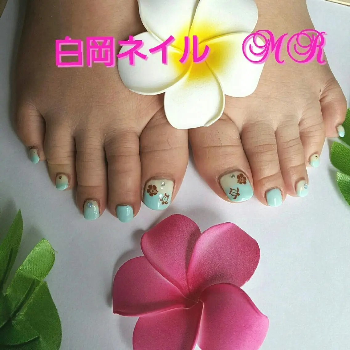 ミディアム ネイル フットネイル ジェルネイル Uchida meのネイルデザイン
