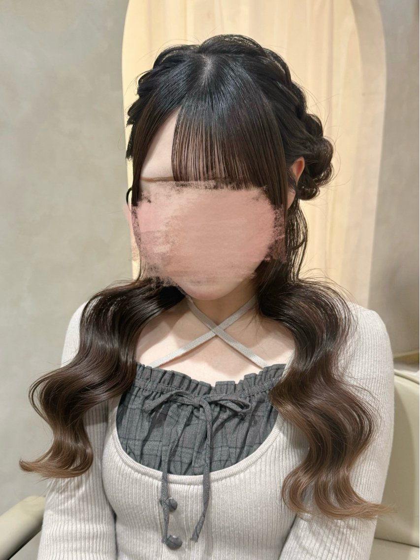 ヘアアレンジ ヘアセット セットサロンCURE 🩵あんみのマツエク・マツパデザイン