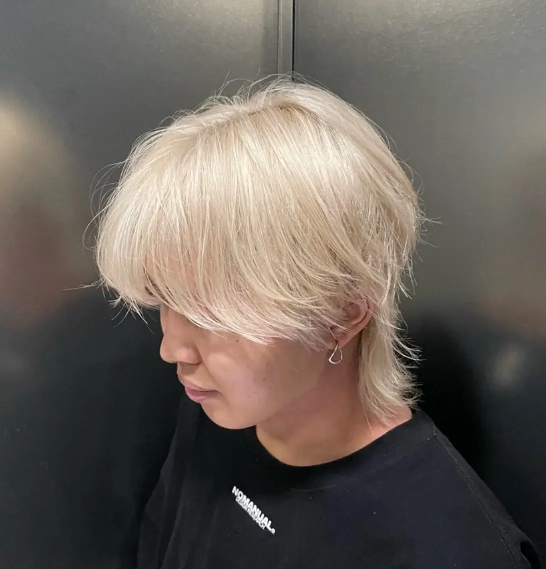 ショート カラー パーマ メンズ 会社で浮かない ビジネスヘア/心斎橋のヘアスタイル