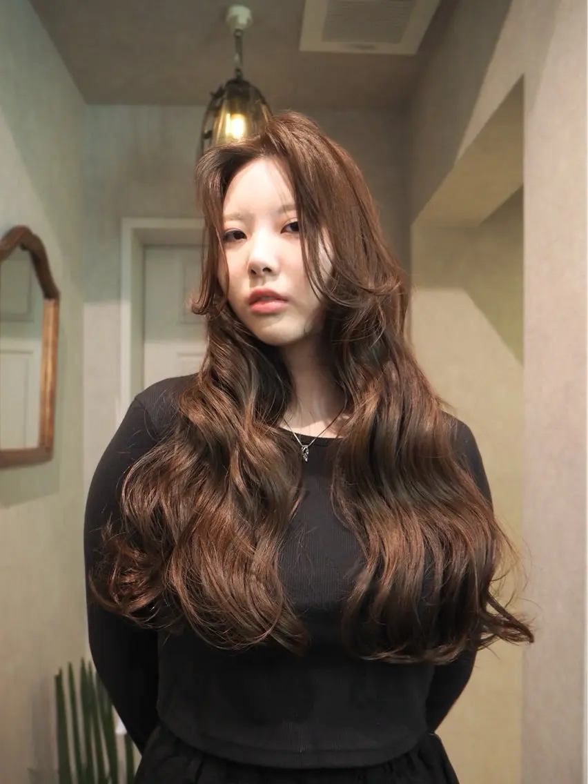 ロング カラー ベージュカラー ブラウンカラー ブラウンベージュ ヘアカラー レイヤー/艶カラー/ KIHO🥥︎のヘアスタイル