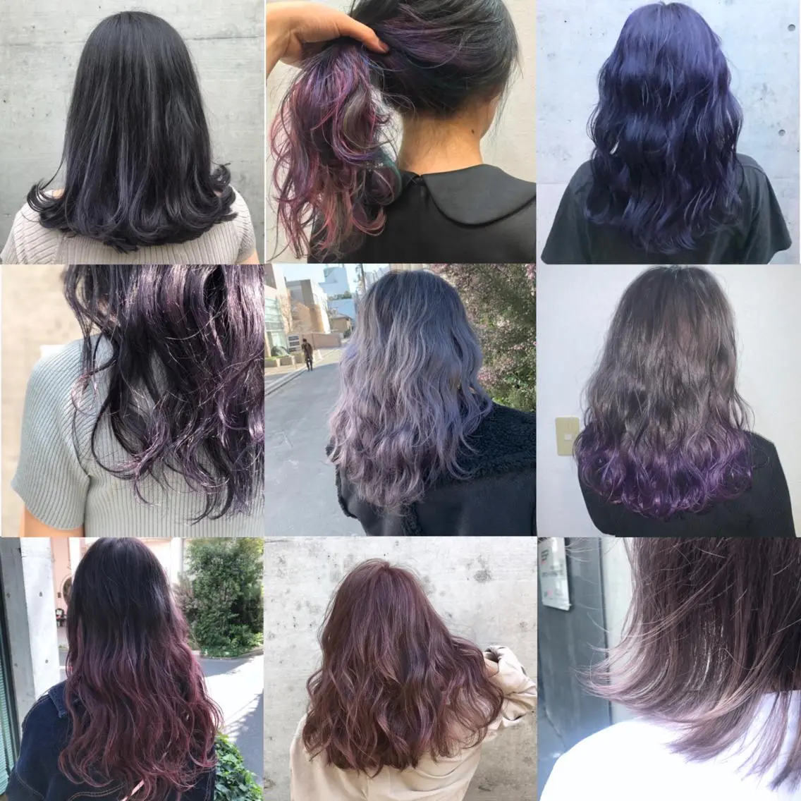 ミディアム カラー パープルカラー 色落ちまでキレイに! !女性サロンのヘアスタイル