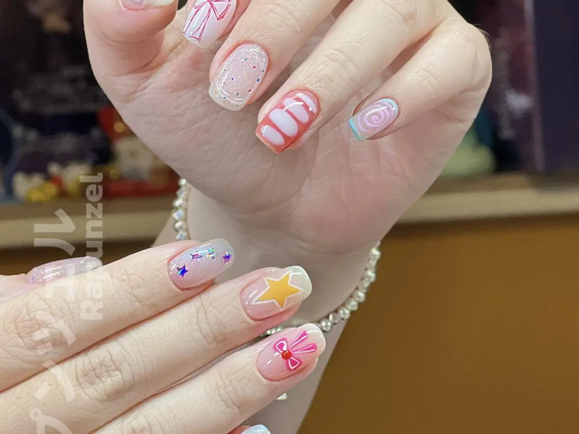 メンズ ネイル アートネイル フレンチネイル ジェルネイル キラキラネイル パラジェル ハンドネイル フットネイル Bloom kabukiのネイルデザイン
