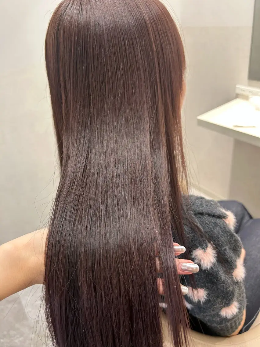 セミロング カラー 🫒オリーブ/透け感 レイヤー🌿モエカのヘアスタイル