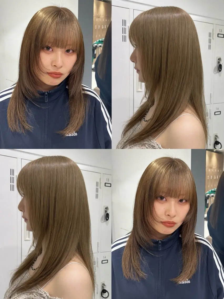 ロング カラー ベージュカラー ブリーチ カット ヘアカラー トリートメント ヘッドスパ 💘赤み消し盛れる モテカラー👑リノのヘアスタイル
