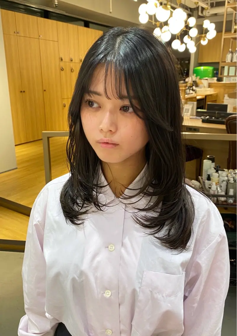 セミロング カラー unopulir 景山 凌のヘアスタイル