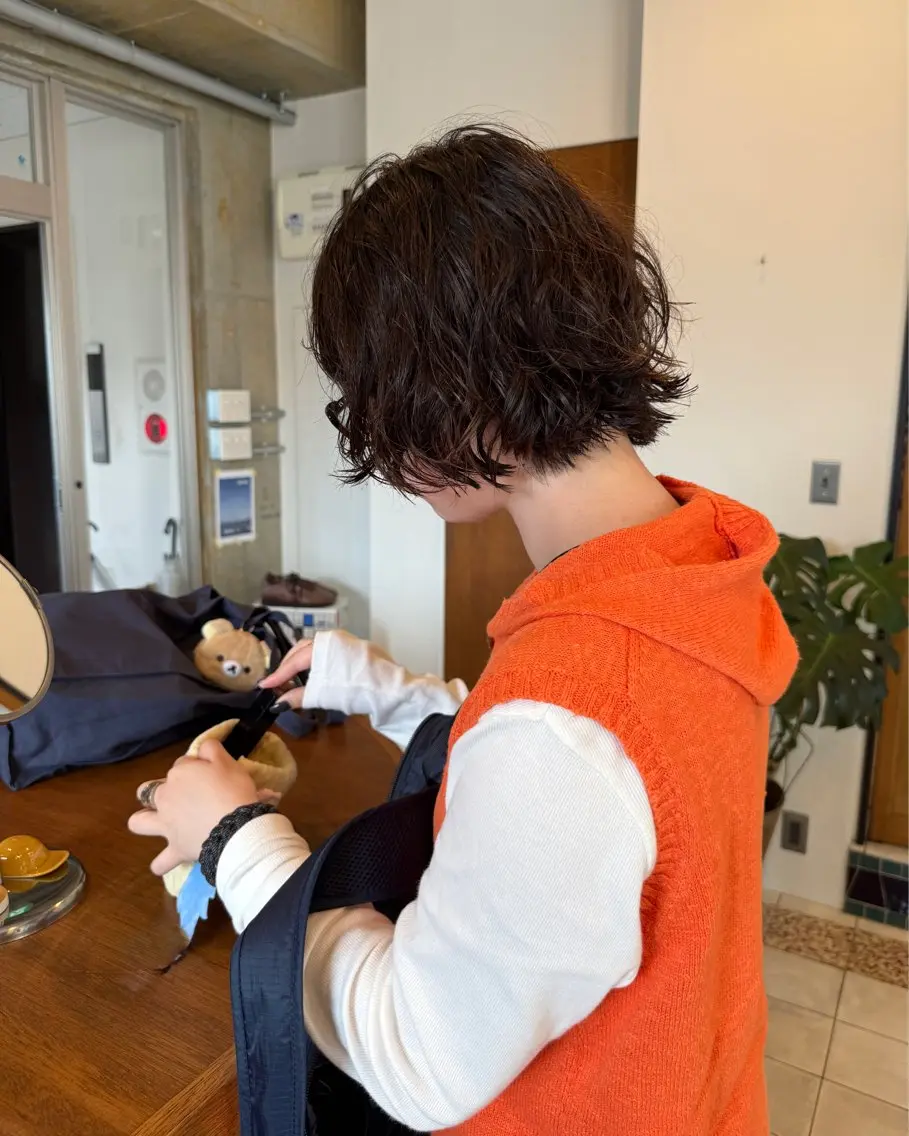 ショート パーマ ウチミズ サヤカのヘアスタイル