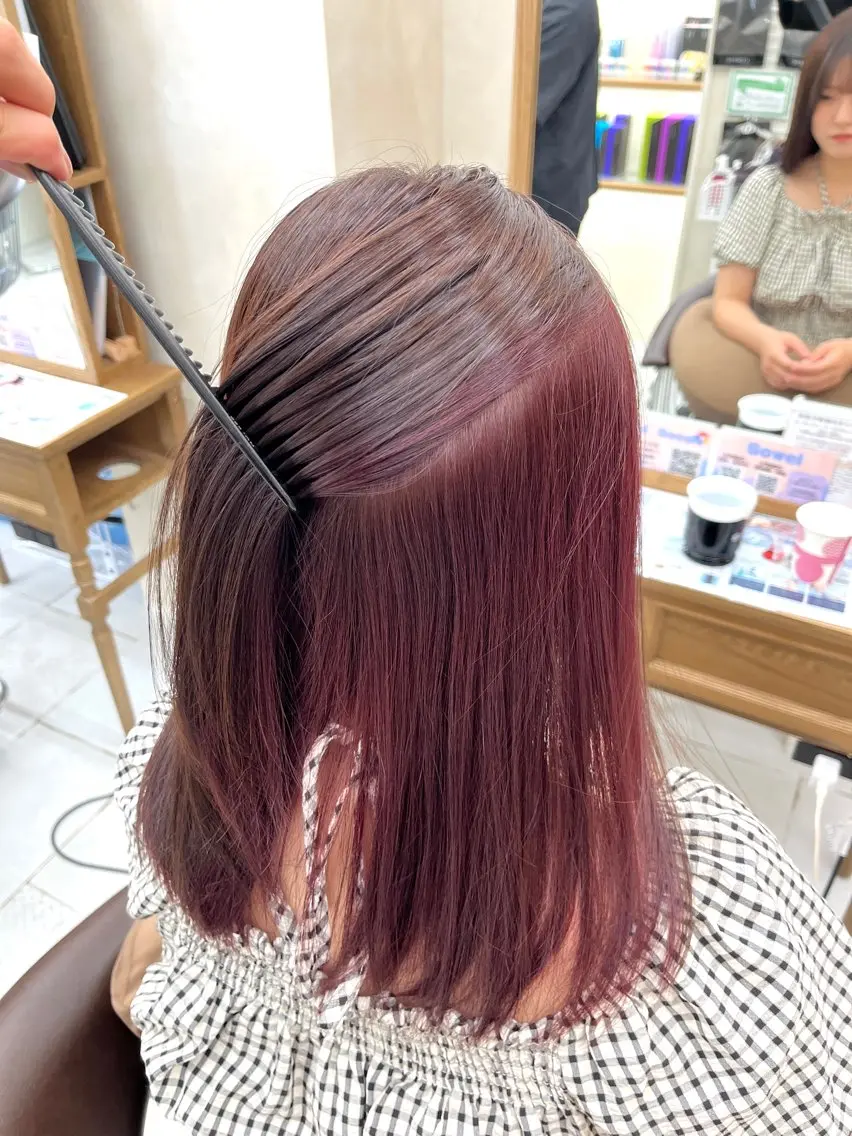 セミロング カラー インナーカラー ヘアカラー 縮毛矯正専門💎/ 髪質改善ストレートのヘアスタイル