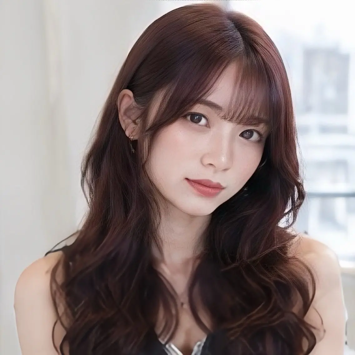 ロング カット レイヤー/顔まわり /縮毛矯正/おばかんのヘアスタイル
