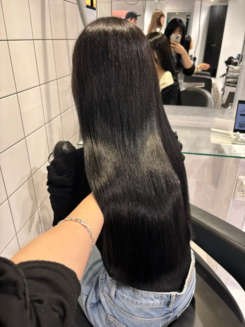 ロング カラー カット ヘアカラー トリートメント ヘッドスパ ヘアセット 表参道♡暗髪♡ 艶カラー♡アユミのヘアスタイル