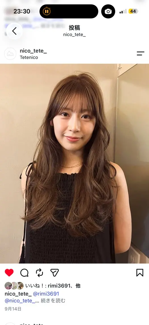 ロング カラー ヘアカラー 透明感カラー/ くるくるパーマミウのヘアスタイル