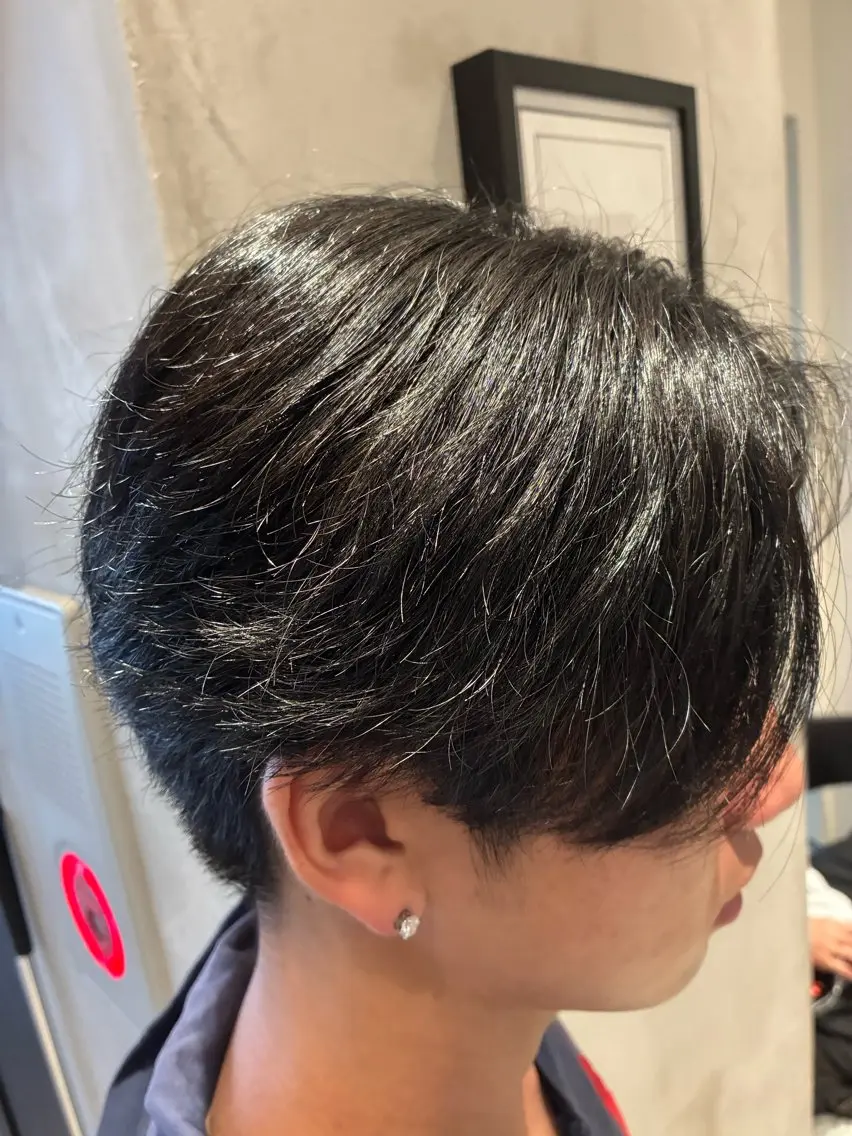 カラー メンズ メンズ就活ヘア 黒髪 ナチュラルブラック ヘアカラー 王 春文のヘアスタイル