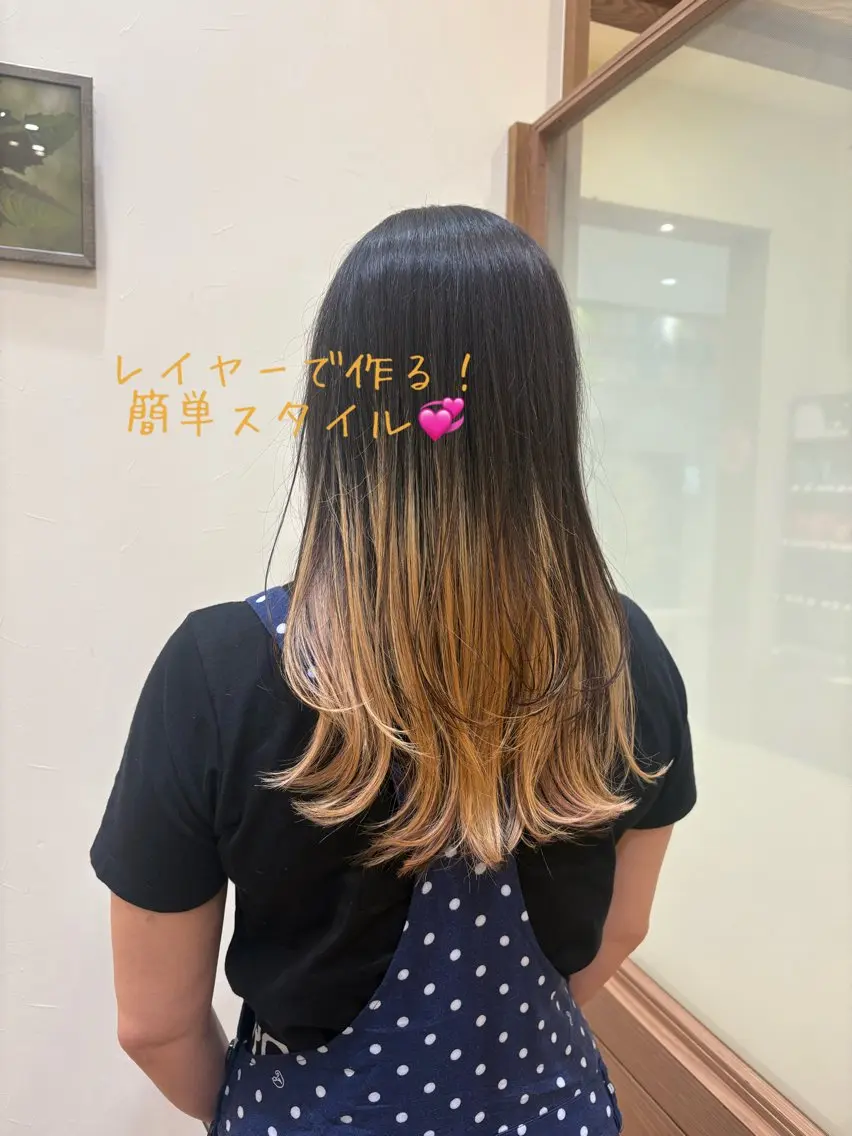 ロング カラー パーマ ヘアアレンジ レイヤーカット Moe🫧 ショート🩶のヘアスタイル