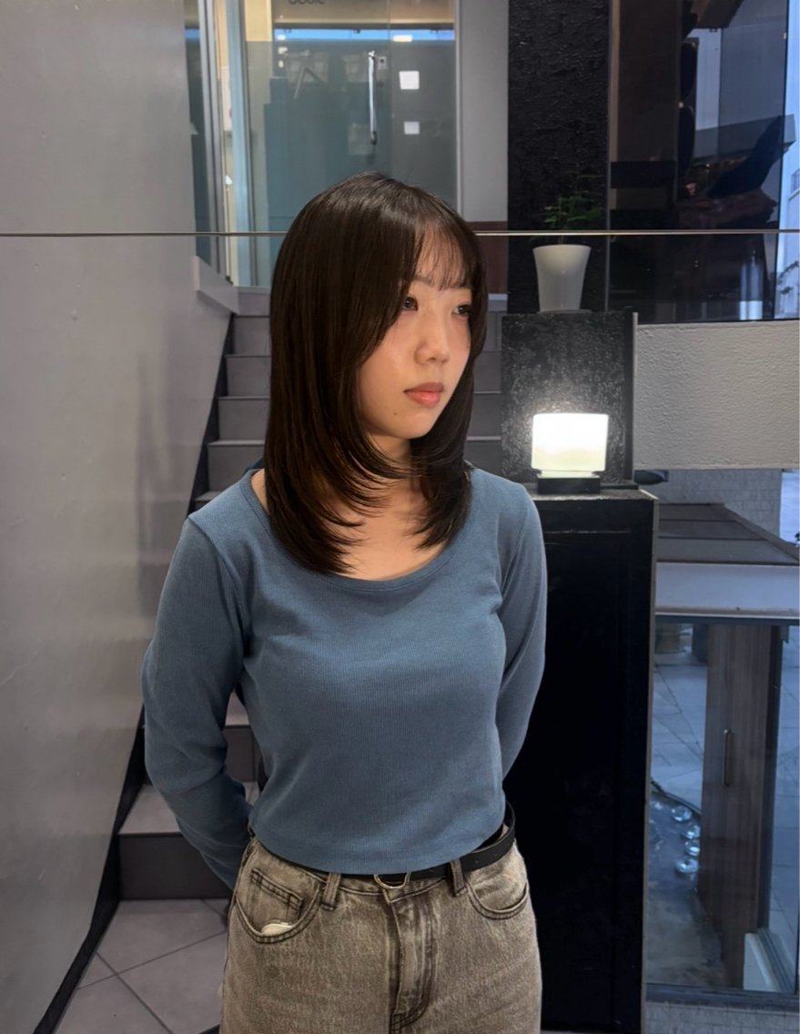 ミディアム カット ヘアカラー トリートメント 竹田 佳奈のヘアスタイル