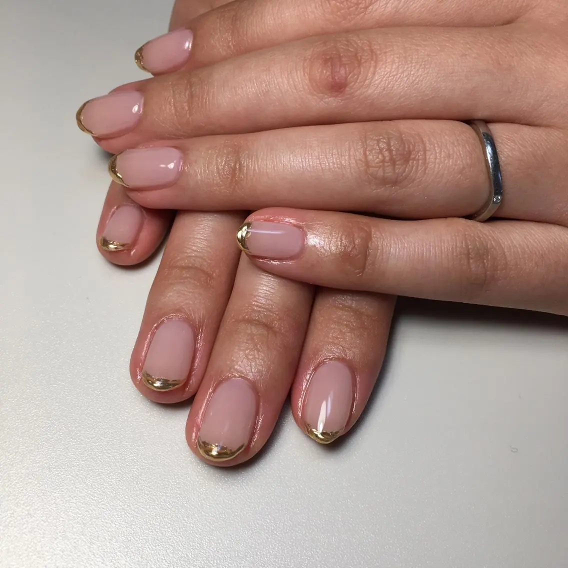 ネイル フレンチネイル ミラーネイル ハンドネイル kipinail 川﨑えりかのネイルデザイン