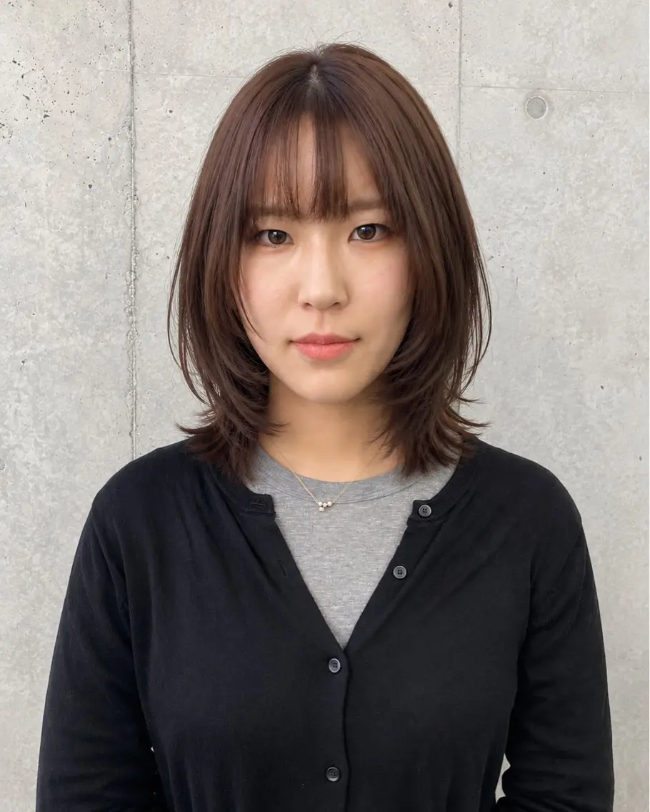 ミディアム ボブ レイヤーカット カット ヘアカラー トリートメント レイヤーカット🪽 MARINA🦩のヘアスタイル