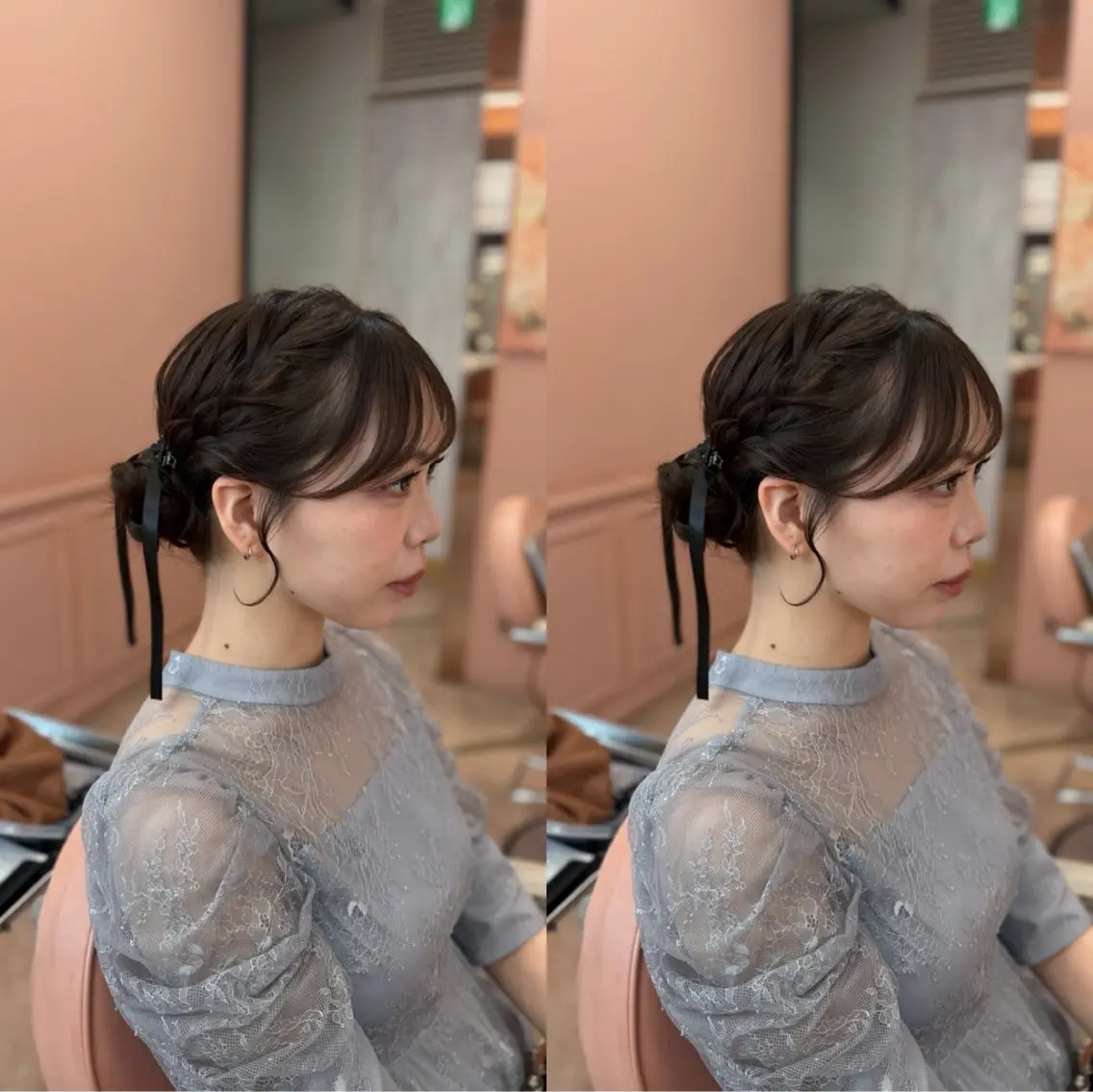 セミロング ヘアアレンジ ヘアセット 梅田茶屋町ヘアセット 🎀RIONA🎀のヘアスタイル