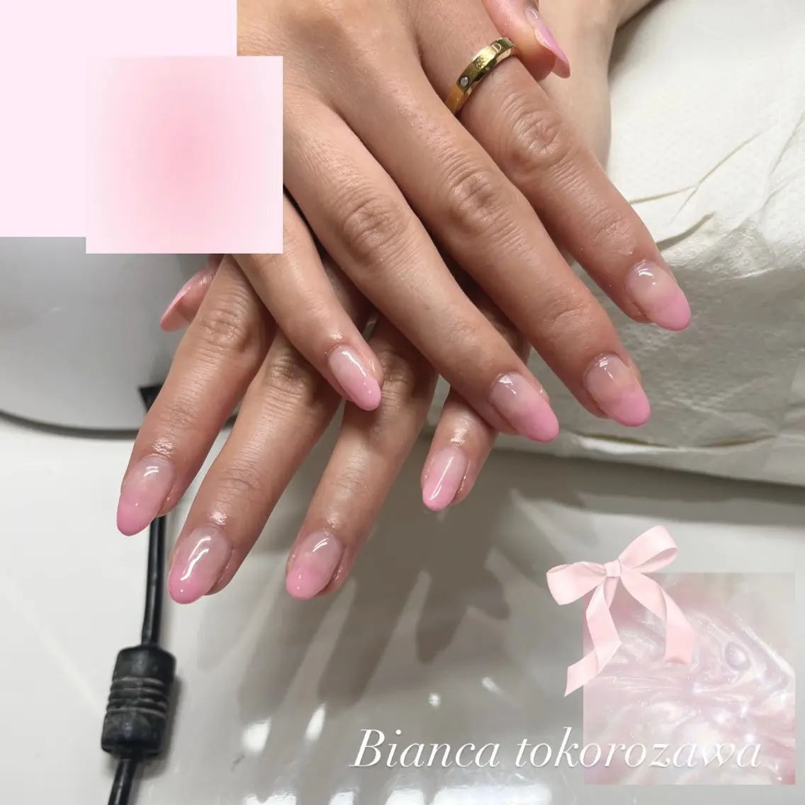 ネイル グラデーション ピンク ハンドネイル Bianca所沢 Wakanaのネイルデザイン