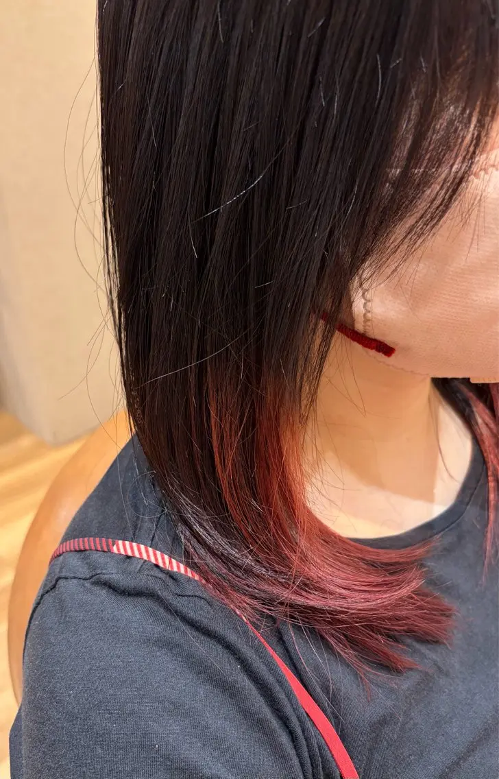 ミディアム ヘアカラー 中山 紗希のヘアスタイル