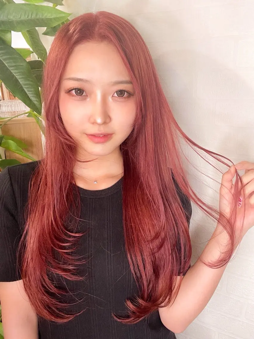 ロング カラー ブリーチ 縮毛矯正 Re:ta Hair 飯田淳平のヘアスタイル