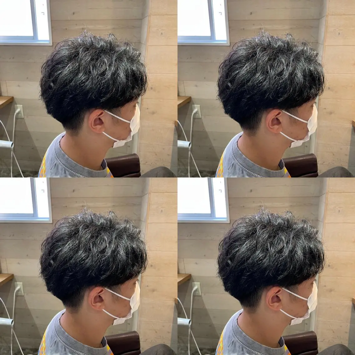 メンズ センターパート 七三 刈り上げ カット パーマ トリートメント 優真/難波で 1番パーマが上手いのヘアスタイル