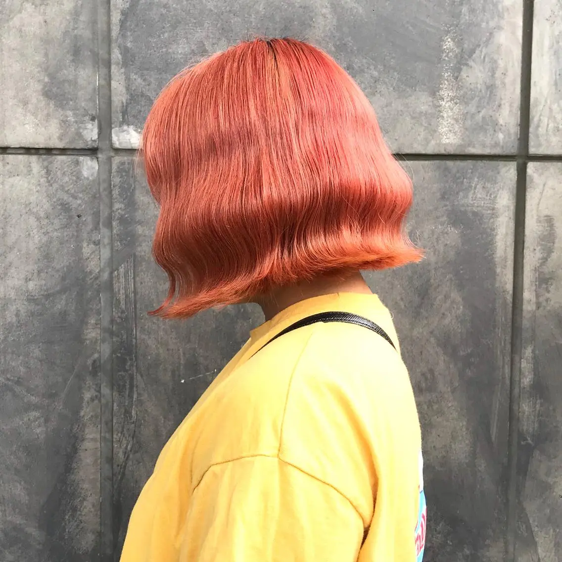 ショート カラー ブリーチ オレンジ ピンクカラー タンバルモリ ムルギョル巻き K-POP好き美容師 🇰🇷Kai.Yのヘアスタイル