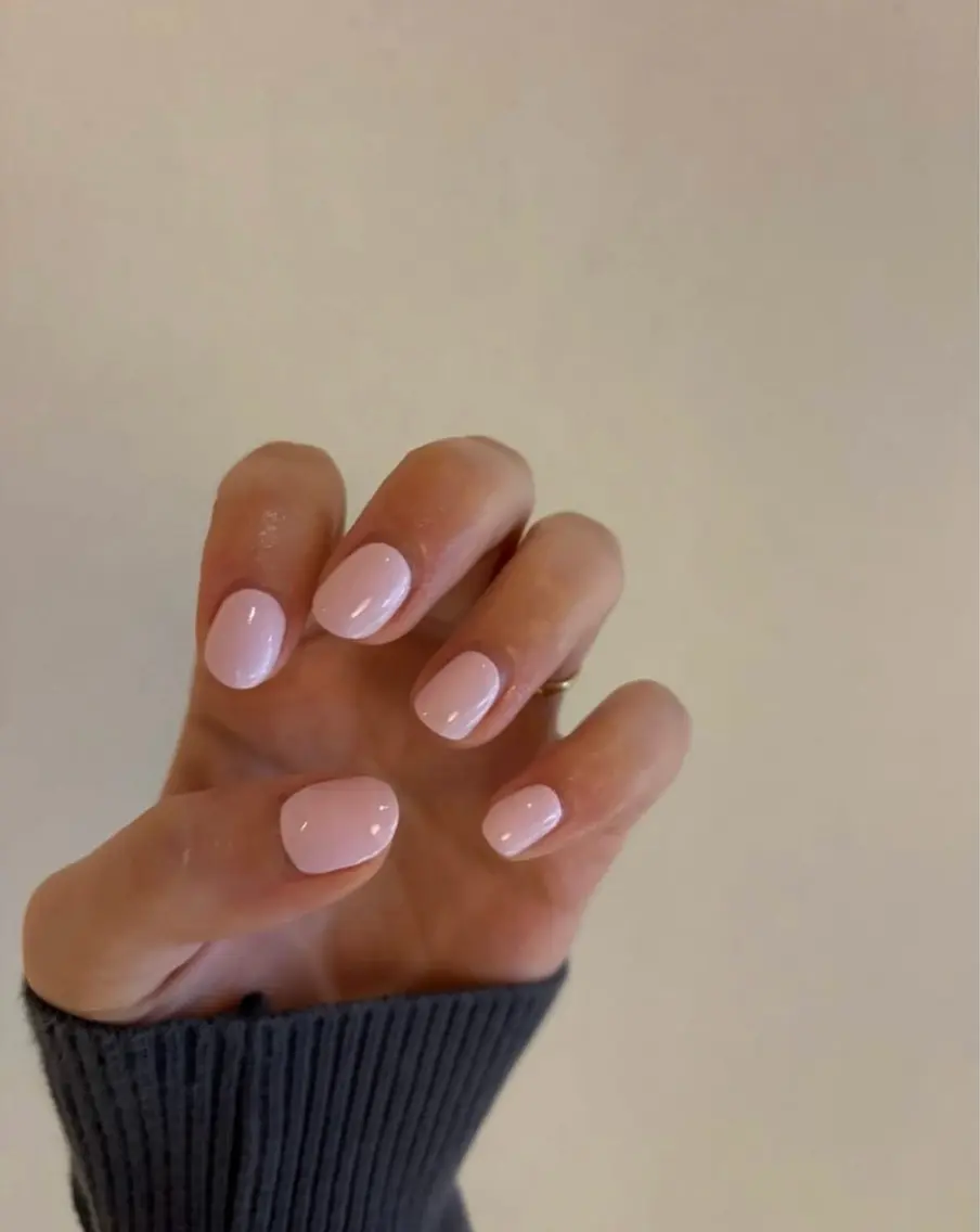 ネイル ワンカラーネイル パステルネイル ピンク ショートネイル Luxe 燕三条店 NATSUKIのネイルデザイン