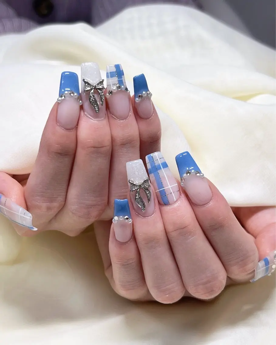ネイル 持ち込み リボン ハンドネイル nail salon MUAのネイルデザイン