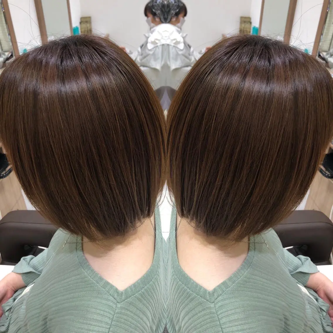 ミディアム パーマ 韓国レイヤー×透明感 カラー/山崎一輝のヘアスタイル