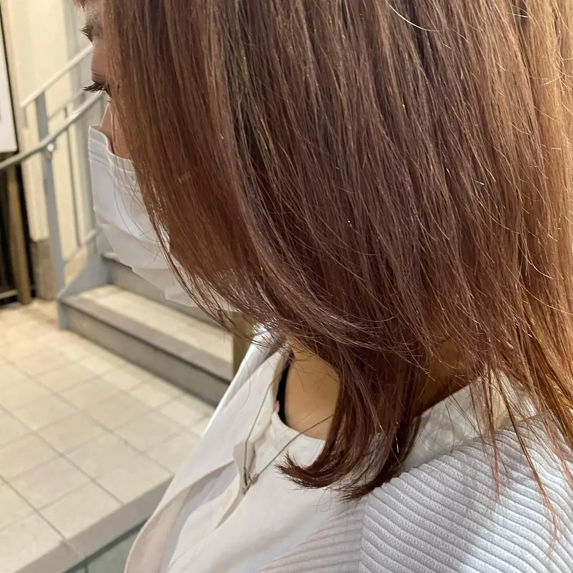 ミディアム カット ヘアカラー トリートメント しもかわ かほのヘアスタイル