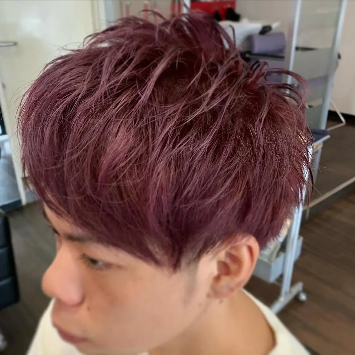 ショート カラー アッシュ ピンクカラー ピンクアッシュ カット ヘアカラー 西尾 太郎のヘアスタイル