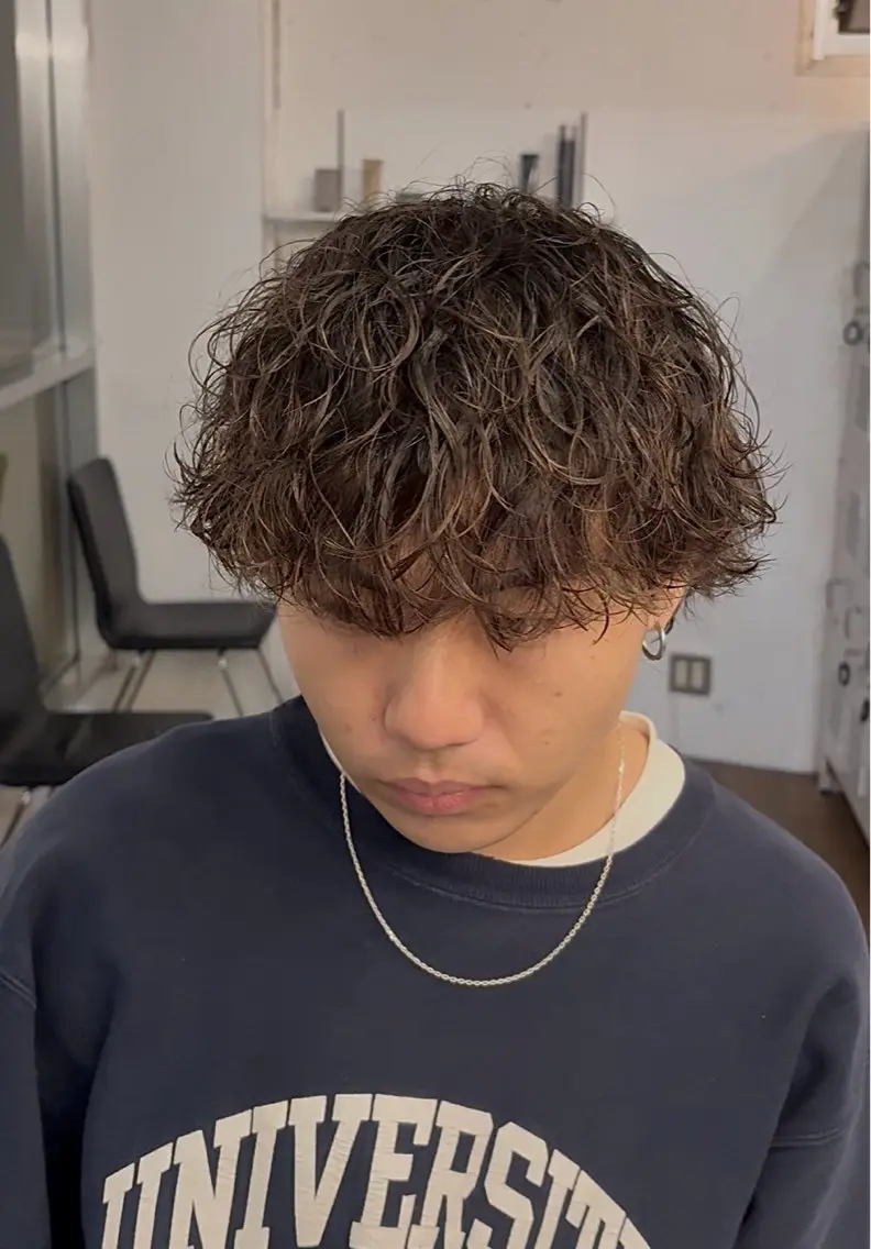 パーマ メンズ メンズパーマ 波巻きパーマ カット パーマ 韓国風シャドウパーマ /特化廣田歩のヘアスタイル