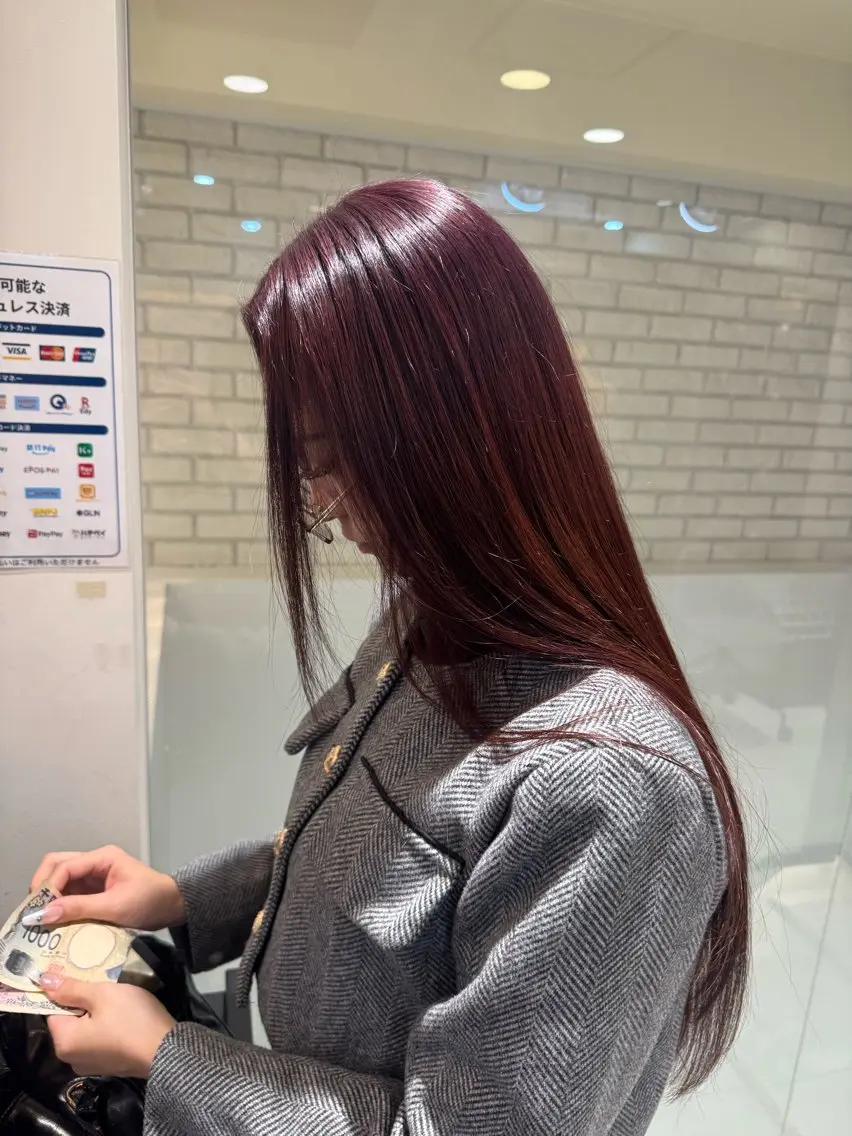 ロング ヘアカラー rioカットカラー ♡韓国レイヤーのヘアスタイル