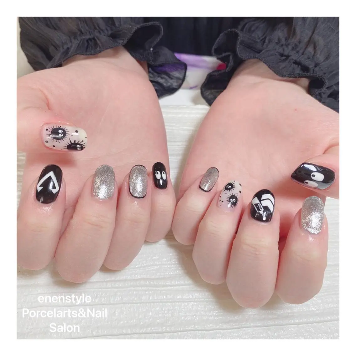 ミディアム ネイル ハンドネイル 🐾enen style 🐾のネイルデザイン