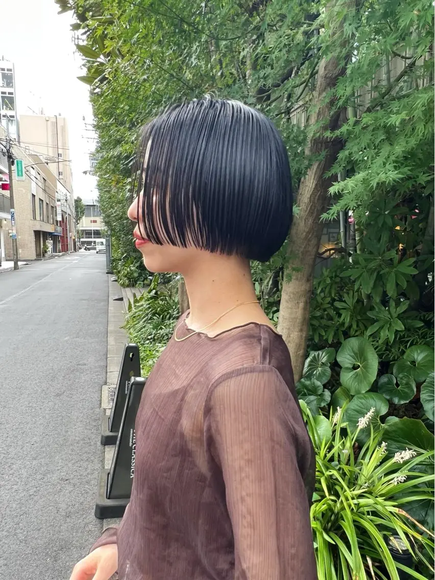 ショート 切りっぱなしボブ ボブ メンズヘア/大人男子 /ナチュラルのヘアスタイル