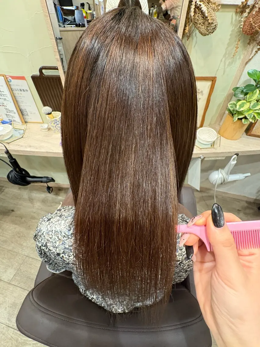 ミディアム 髪質改善 縮毛矯正 ‎🤍ちなつ /髪質改善ヘアエステのヘアスタイル