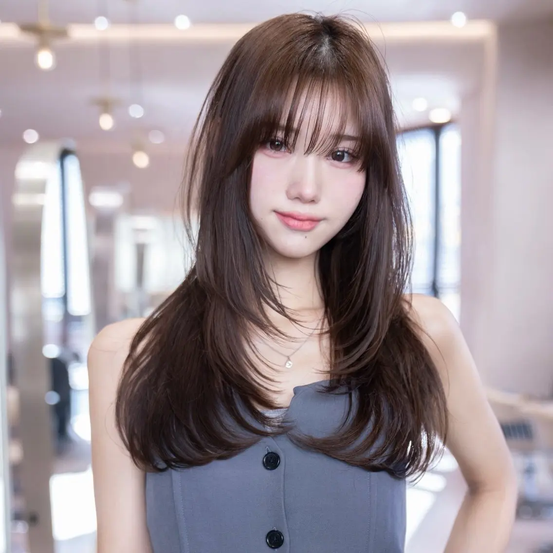 セミロング カラー アッシュ アッシュブラウン ブラウンカラー 透明感カラー 学生 カット ヘアカラー トリートメント 新宿/レイヤー/ 透明感カラーしょうごのヘアスタイル