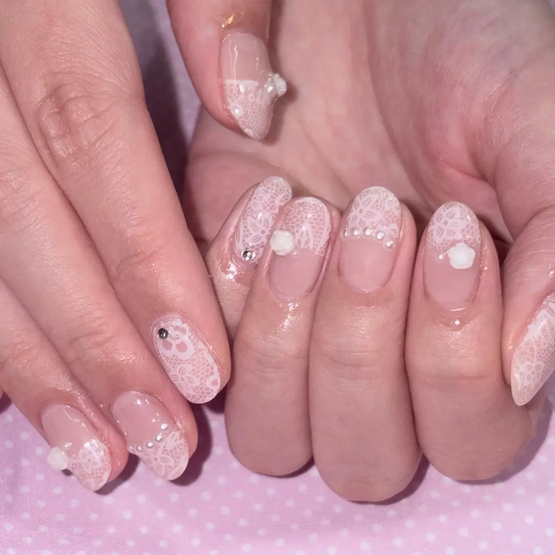 ネイル レース ハンドネイル ♡ KAEDE ♡のネイルデザイン
