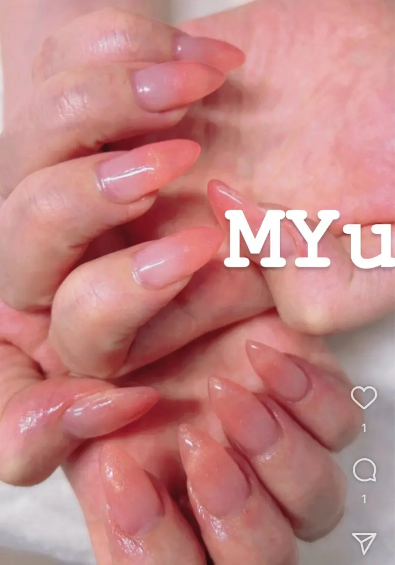 ネイル 長さ出し グラデーション MYu Beauty Salon YURIのネイルデザイン