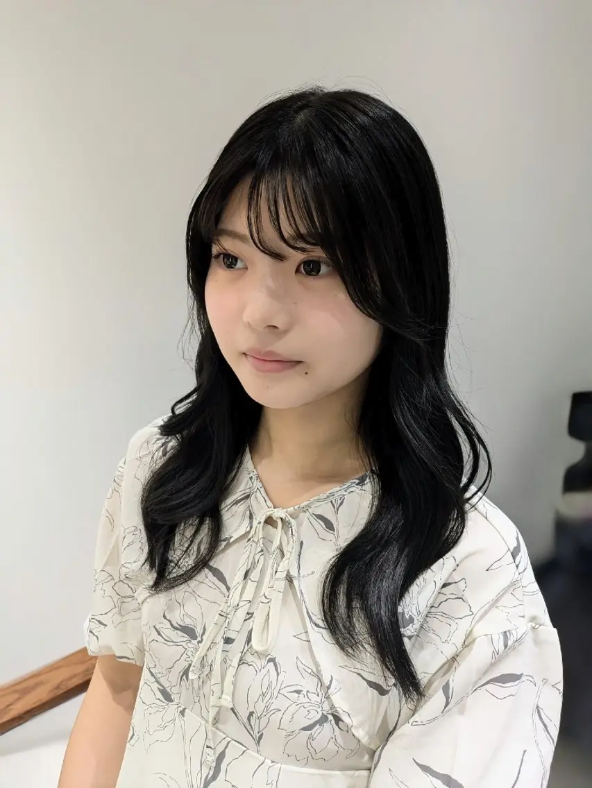 ロング カラー アッシュ アッシュブラウン ブラウンカラー くびれヘア 顔周りカット 髪質改善/韓国メンズ カット&パーマ 猿川のヘアスタイル