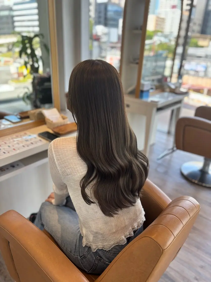 ロング カラー ヘアカラー トリートメント yui🥀/ボブ /ブリーチなしカラーのヘアスタイル