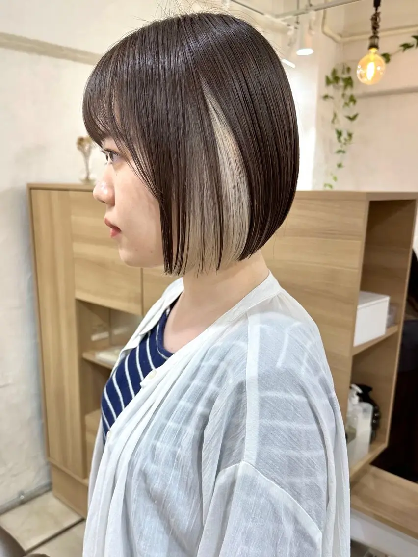 ショート カラー 切りっぱなしボブ 透明感カラー ボブ 髪質改善 トリートメント カット ヘアカラー トリートメント 髪質改善 縮毛矯正/ レイヤー/銀座/本木のヘアスタイル